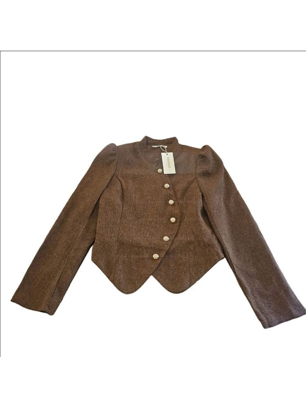 Women's RIHOAS NWT Brown Blazer with Gold Buttons S